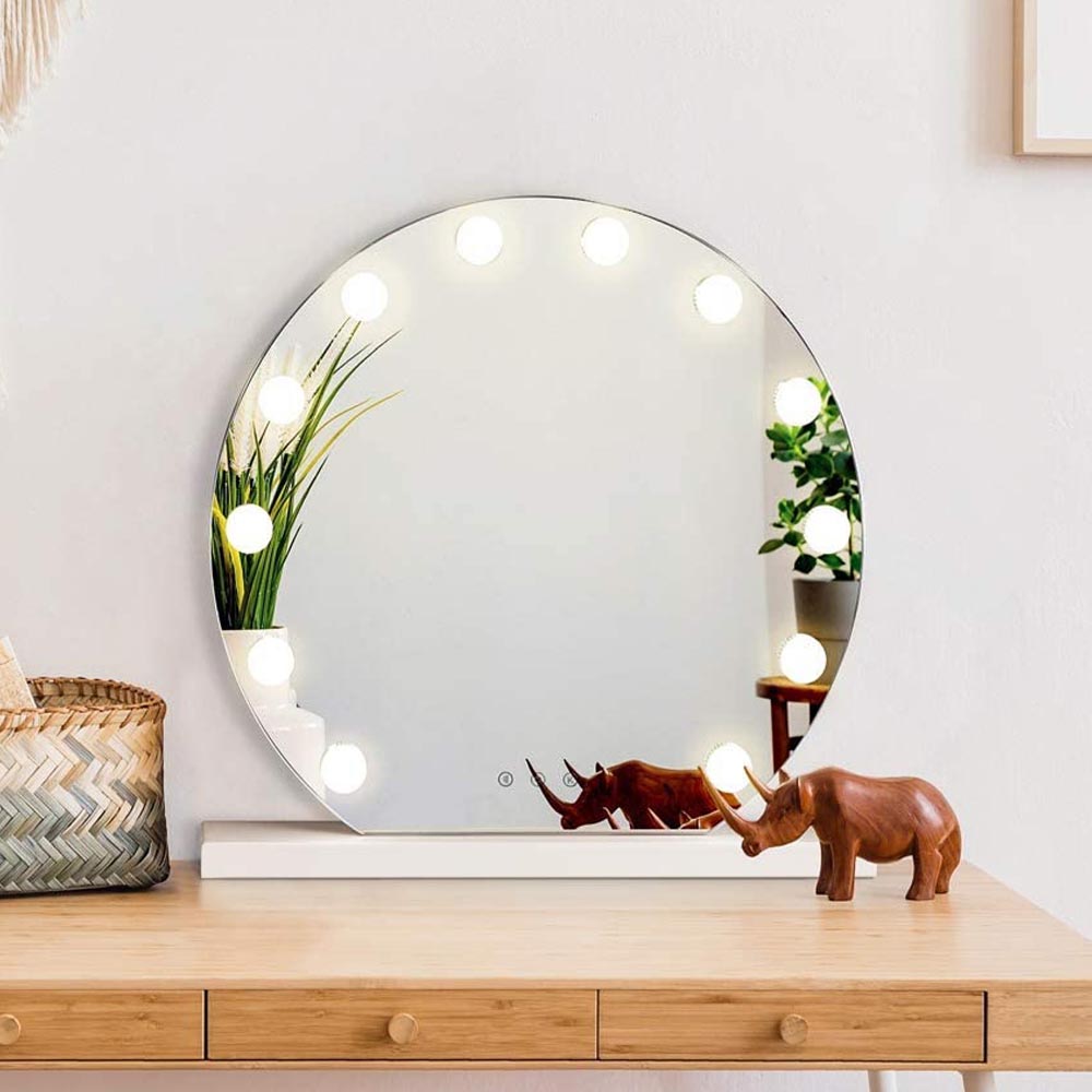 Makeup mirror with LED lighting
