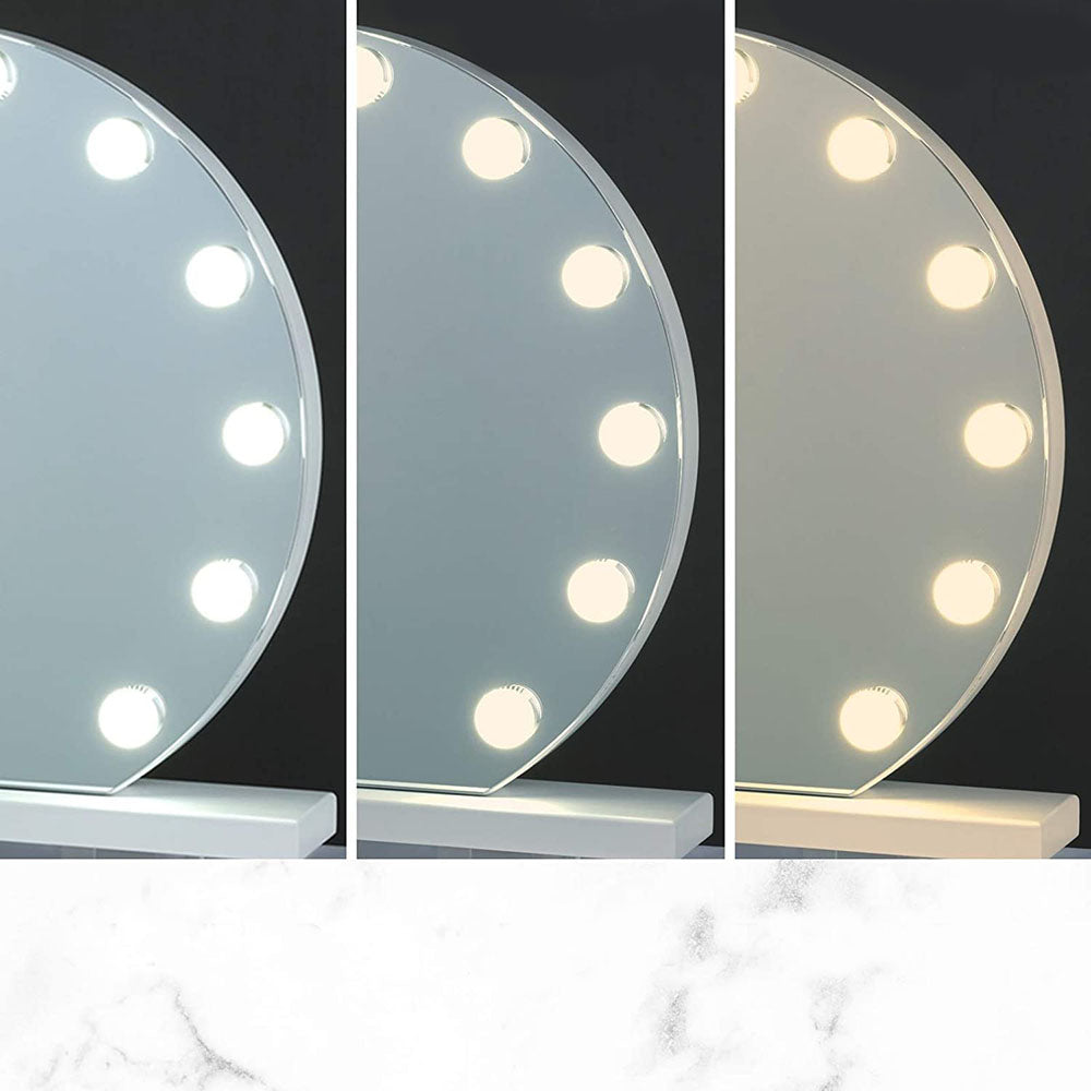 Makeup mirror with LED lighting